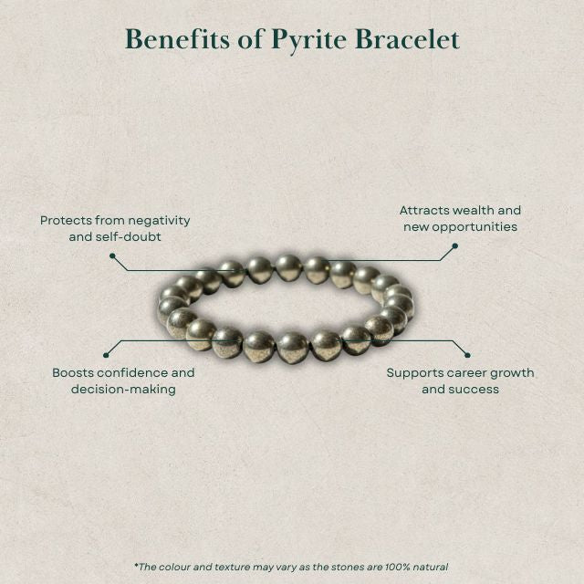 AstroLucrum Seven Horses Pyrite Frame with Pyrite Bracelet Combo