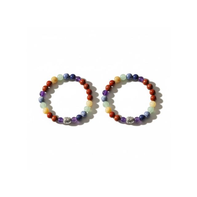 AstroLucrum Seven Chakra Buddha Bracelet Couple Combo