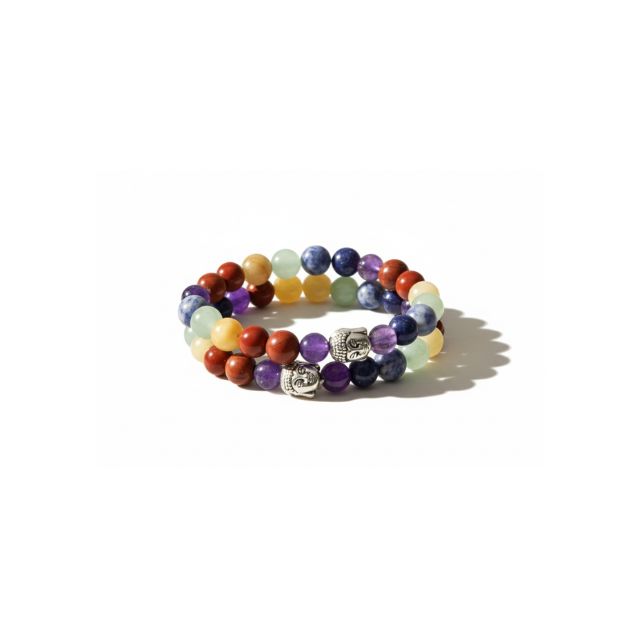 AstroLucrum Seven Chakra Buddha Bracelet Couple Combo