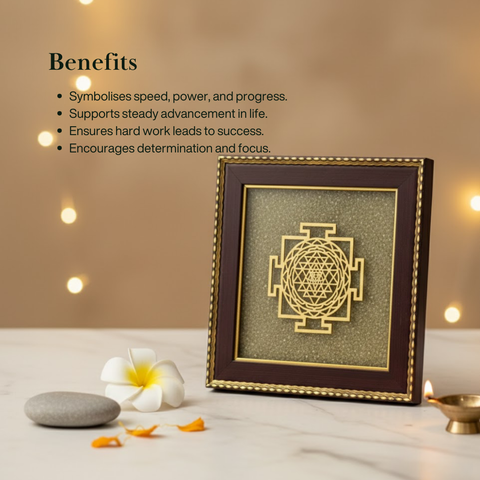 Shree Yantra on Raw Pyrite Frame