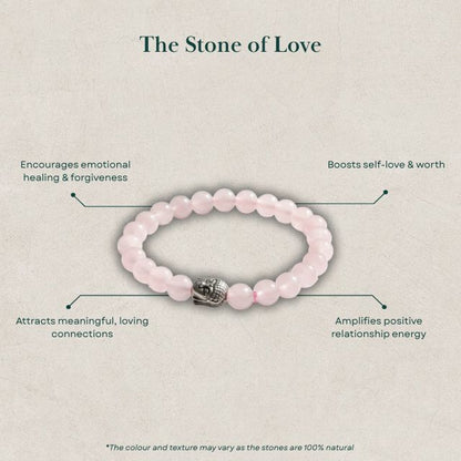 AstroLucrum Rose Quartz Buddha Love Bracelet