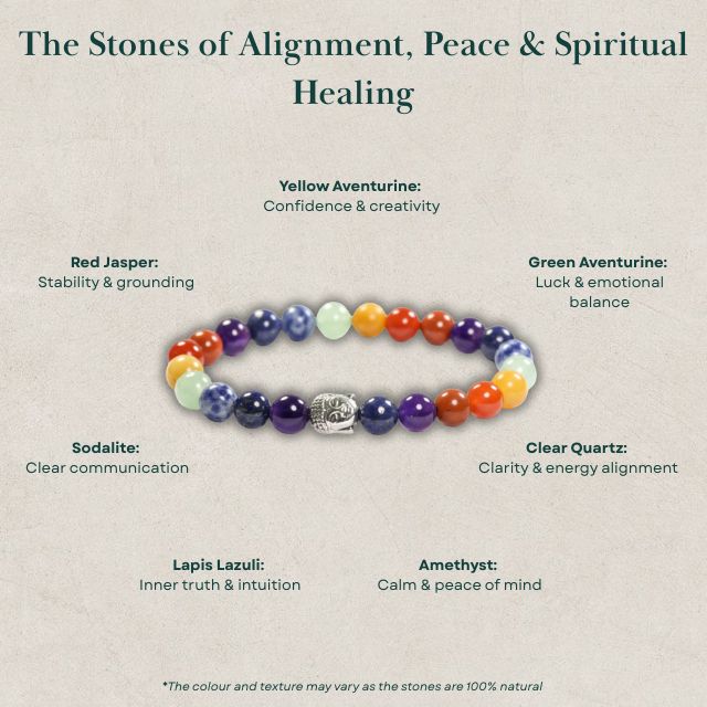 AstroLucrum Seven Chakra Black Onyx Energy & Protection Bracelet