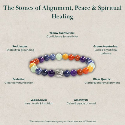 AstroLucrum Seven Chakra Black Onyx Energy & Protection Bracelet