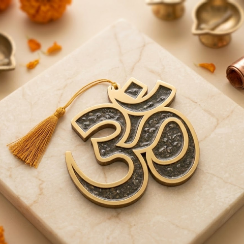 Pyrite Om Shanti Vastu Hanging