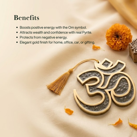 Pyrite Om Shanti Vastu Hanging