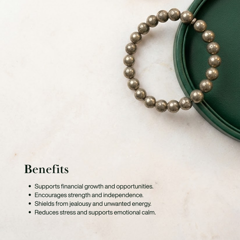 Pyrite bracelet - 6mm for women