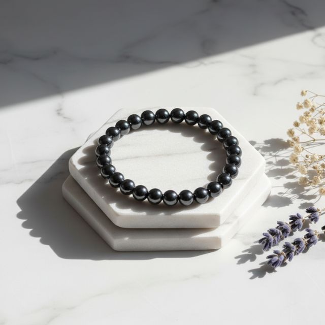 AstroLucrum Hematite Stress Reliever Bracelet